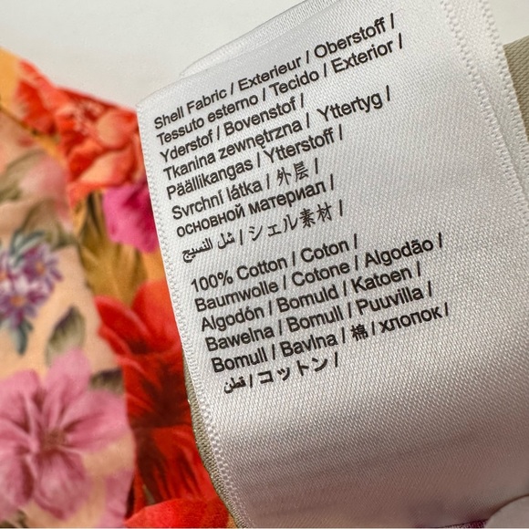 Farm Rio Anthropologie Lia Cover Up Mini Skirt Floral Print Wrap Cotton Medium - Picture 5 of 7